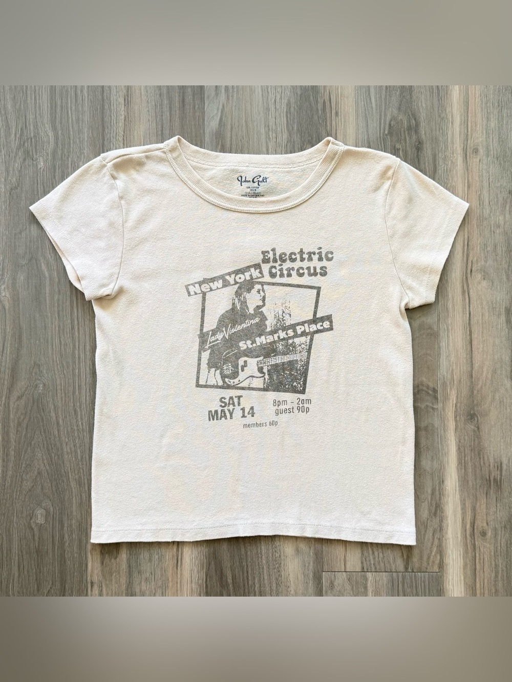 Brandy Melville John Galt Lady Violentina New York Electric Circus Tan Top OS